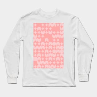 Girly Pinkish Geometric Pattern - Flowers & Stars #29 Long Sleeve T-Shirt